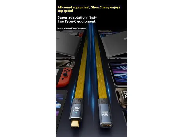 Alt view image 4 of 7 - USB C Expansion Cable (0.65Ft/0.2m/20Gbps), USB 3.2 Type C 3.1 Male to Female Extension Charging & Sync for PSVR2 MacBook Air M2 Pro/iPad mini, iPad Pro D-ELL XPS Surface Book and More