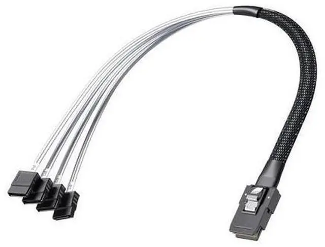 Alt view image 7 of 7 - MiniSAS SFF-8087 Fan-Out Cable Breakout to 4xSATA, 6Gbps High-Speed Cable for RAID Controllers, Servers & Storage Enclosures, 0.75~0.8m(2.46~2.62ft)