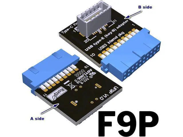Alt view image 2 of 3 - ADT-Link USB 3.2 Front Panel Socket Type-E Key-B to USB 3.0 19Pin Header Male Extension Cable Adapter for Motherboard 20P USB to Type-E Key B Connector 5G/BPS (F9P(19pin to Type-E Key-B))