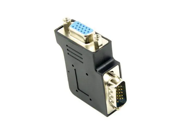 Alt view image 7 of 7 - Vertical Flat Right Angled 90 Degree VGA SVGA Male to Female Extension Adapter BK