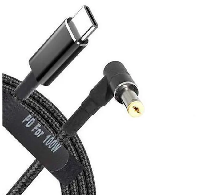 Main image of USB C to Slim Laptop Charging Cable Adapter Male Type C to DC Converter 6.5ft 100W PD Power Charger Supply Cord for Levono Toshiba Asus K55A K55N K501UX K53E G360 G450 G455 (5.5 x 2.5mm for Generic)