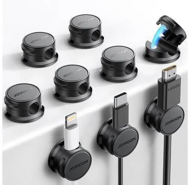 Main image of 9 Pack Magnetic Cable Clips, Cord Organizer Adhesive Wire Holder