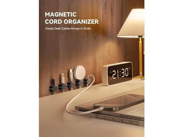 Alt view image 2 of 7 - 9 Pack Magnetic Cable Clips, Cord Organizer Adhesive Wire Holder