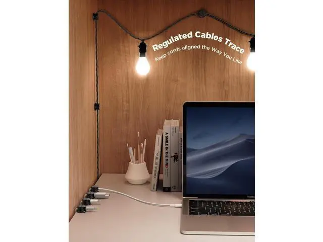 Alt view image 3 of 7 - 9 Pack Magnetic Cable Clips, Cord Organizer Adhesive Wire Holder