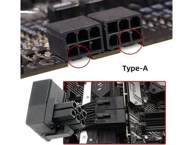 Alt view image 5 of 7 - 2pcs/lot ATX 6Pin Male to Female 90 Degree Up Down Angled Power Header Adapter for GPU Graphics Card