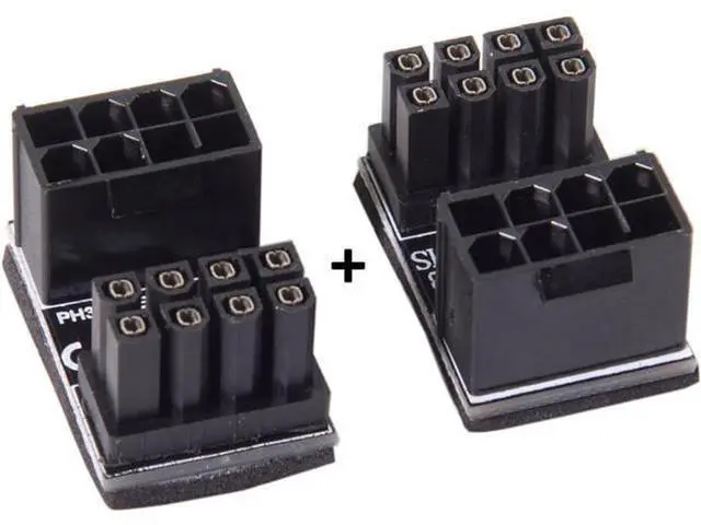 Alt view image 5 of 7 - ATX 8Pin Female to 8pin Male 180 Degree Angled Power Adapter for Desktops Graphics Card