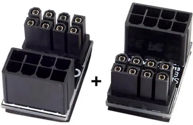 Alt view image 7 of 7 - ATX 8Pin Female to 8pin Male 180 Degree Angled Power Adapter for Desktops Graphics Card