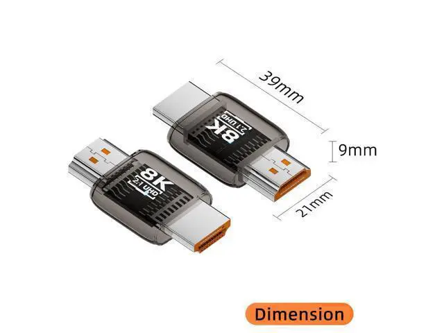 Alt view image 2 of 7 - HDMI Male to HDMI 2.1 Male UHD Extension Adapter Extender Transparent with Smart LED Light Support 8K 60hz HDTV
