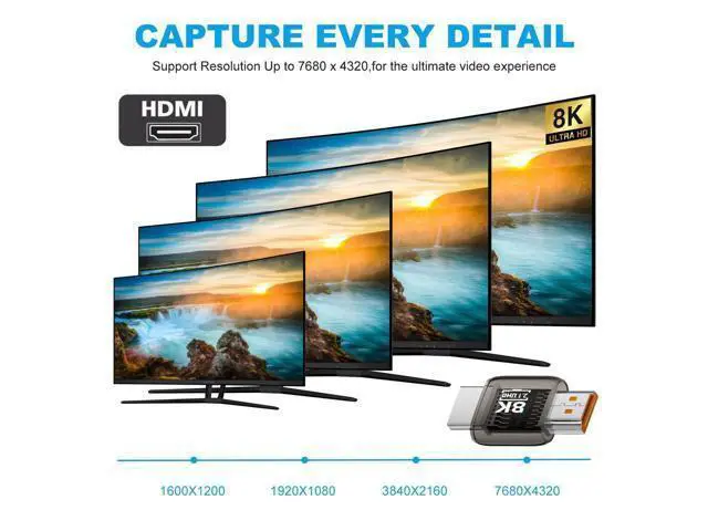 Alt view image 4 of 7 - HDMI Male to HDMI 2.1 Male UHD Extension Adapter Extender Transparent with Smart LED Light Support 8K 60hz HDTV