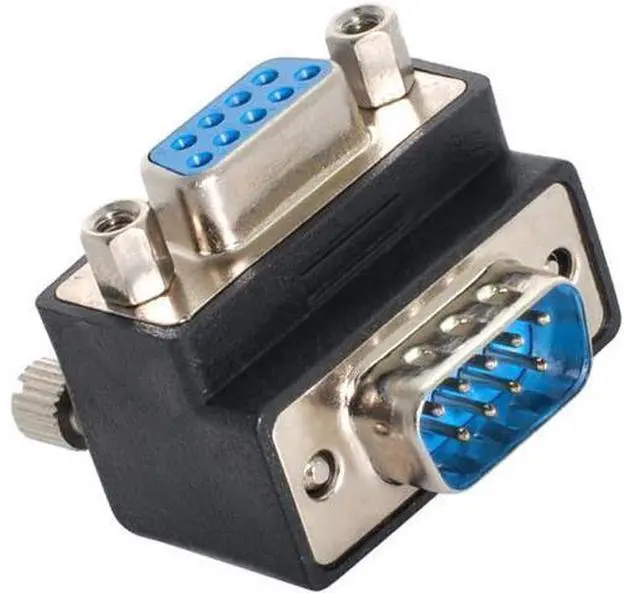 Main image of Up Angled 90 Degree RS232 D-Sub 9Pin Male Screw Type to Female Nut Type Extension Adapter