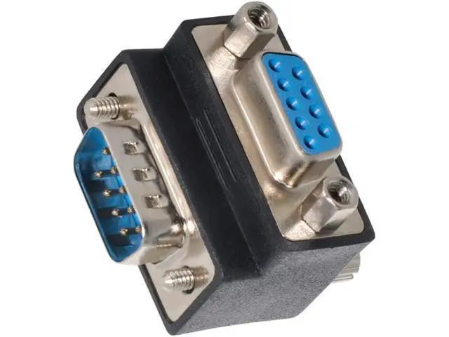 Alt view image 7 of 7 - Up Angled 90 Degree RS232 D-Sub 9Pin Male Screw Type to Female Nut Type Extension Adapter