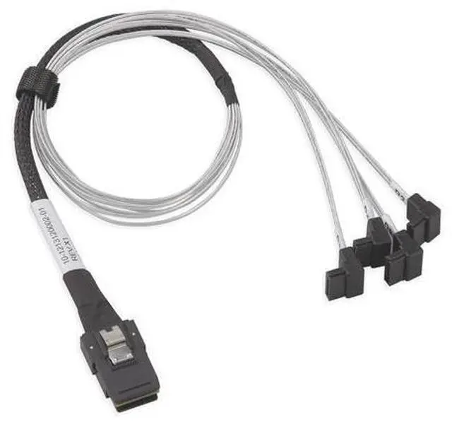 Alt view image 5 of 7 - MiniSAS SFF-8087 Fan-Out Cable Breakout to 4xSATA, 6Gbps High-Speed Cable for RAID Controllers, Servers & Storage Enclosures, SATA Right Angle, 0.5-m(1.6ft)