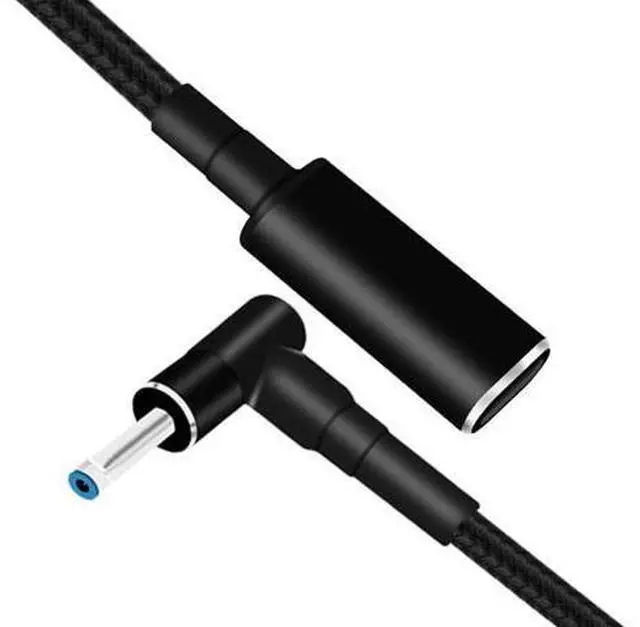 Main image of USB C to Slim Laptop Charging Cable Adapter Female Type C to DC Converter 0.8ft 100W PD Power Charger Supply Cord for Stream 11 13 14 15 Pavilion Spectre Chromebook H-P (4.5 x 3.0mm for H-P)