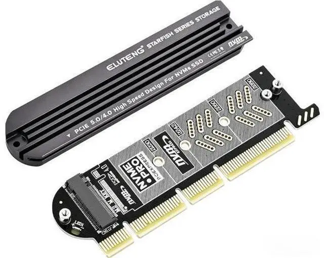 Main image of NVMe PCIe 5.0/4.0/3.0 Adapter NVMe M.2 SSD to PCIe X4/X8/X16 Card with Aluminum Heat Sink M.2 to PCI-Express SSD Expansion Card Support 2230 2242 2260 2280 Max 4TB for Windows/Linux/Mac os