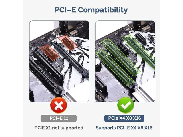 Alt view image 3 of 7 - NVMe PCIe 5.0/4.0/3.0 Adapter NVMe M.2 SSD to PCIe X4/X8/X16 Card with Aluminum Heat Sink M.2 to PCI-Express SSD Expansion Card Support 2230 2242 2260 2280 Max 4TB for Windows/Linux/Mac os
