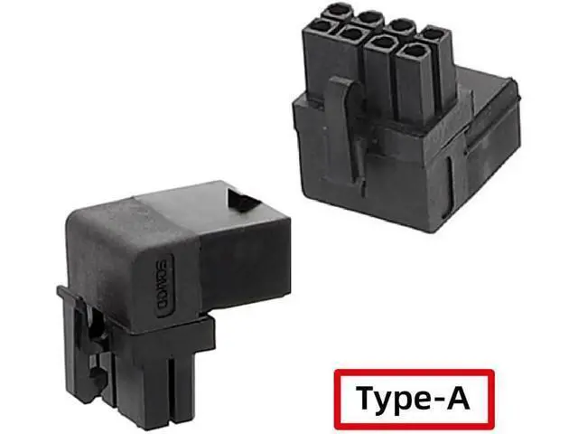Alt view image 4 of 6 - 2pcs/lot ATX 8P Male to Female 90 Degree Up Down Angled Power Header Adapter for GPU Graphics Card