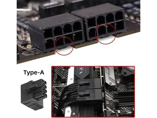 Alt view image 3 of 6 - 2pcs/lot ATX 8P Male to Female 90 Degree Up Down Angled Power Header Adapter for GPU Graphics Card