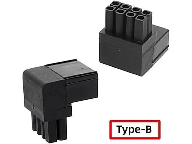Alt view image 5 of 6 - 2pcs/lot ATX 8P Male to Female 90 Degree Up Down Angled Power Header Adapter for GPU Graphics Card