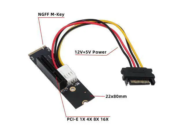 Alt view image 2 of 7 - PCBA M.2 NVMe M-Key Extender to PCI-E X1 X4 X8 X16 Graphics Card Riser Adapter PCI-Express for M2 2260 2280