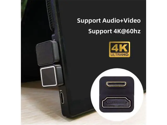 Alt view image 4 of 7 - 360 Degree Down Opposite U Shape Back Angled Mini HDMI 1.4 Male to HDMI Female Extension Adapter Converter
