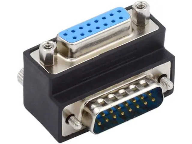Alt view image 5 of 7 - Down 90 Degree Angled DSUB D-subminiature 15pin Male to Female Extension Adapter DB Connector