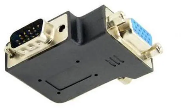 Alt view image 6 of 7 - Vertical Flat Left Angled 90 Degree VGA SVGA Male to Female Extension Adapter