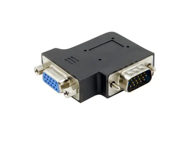 Alt view image 5 of 7 - Vertical Flat Left Angled 90 Degree VGA SVGA Male to Female Extension Adapter