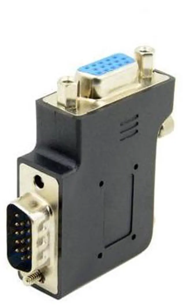 Alt view image 7 of 7 - Vertical Flat Left Angled 90 Degree VGA SVGA Male to Female Extension Adapter