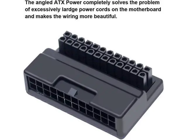 Alt view image 7 of 7 - Overmold ATX 24Pin Female to 24pin Male 90 Degree Power Adapter Mainboard Motherboard for Desktops PC Supply