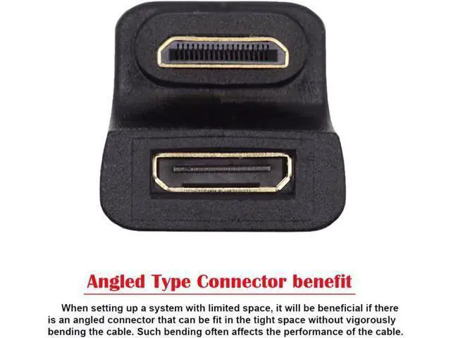 Alt view image 2 of 7 - 360 Degree Up Opposite U Shape Back Angled Mini HDMI 1.4 Male to Mini Female Extension Adapter Converter