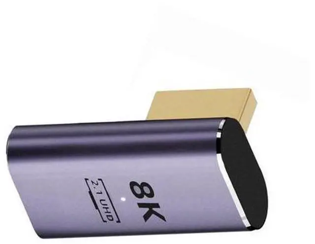 Main image of HDMI Male to HDMI 2.1 Female Vertical 90 Degree Left Angled Low Profile UHD Extension Adapter Support 8K 60hz HDTV