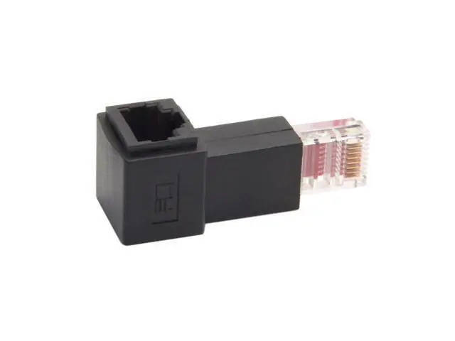 Alt view image 5 of 7 - Left Angled 90 Degree 8P8C FTP STP UTP Cat 5e Male to Female LAN Ethernet Network Extension Adapter