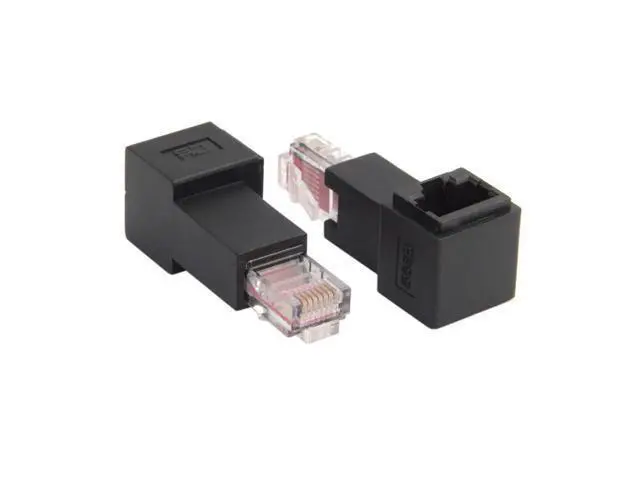 Alt view image 7 of 7 - Left Angled 90 Degree 8P8C FTP STP UTP Cat 5e Male to Female LAN Ethernet Network Extension Adapter