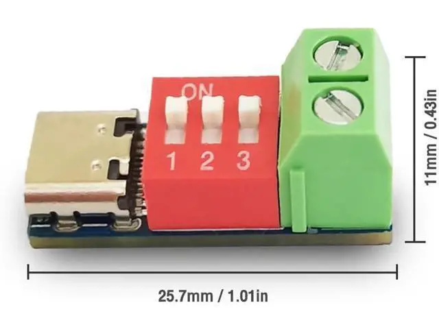 Alt view image 2 of 3 - Mini PD Sink PD3.0/2.0, BC1.2 DC-DC Buck Converter Adjustable Power Supply Module 24V to 20V 15V 12V 9V 5V (2 Pack).