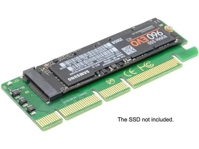 Alt view image 2 of 7 - M-Key NVME AHCI SSD to PCI-E 3.0 16x x4 Adapter for 80mm XP941 SM951 PM951 A110 m6e 960 EVO SSD