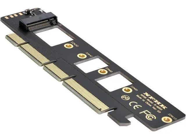 Alt view image 7 of 7 - M.2 M-Key NVME AHCI SSD to PCI-E 3.0 16x 4X Adapter for 110mm 80mm SSD
