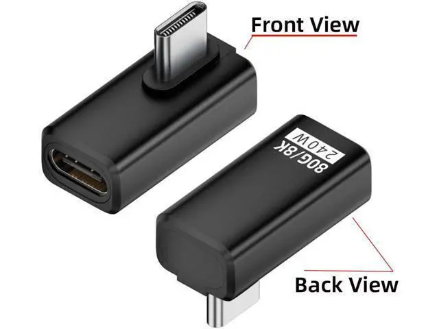 Alt view image 2 of 7 - Adapter USB5.0 80Gbps Male to Female Extension Adapter Low Profile Left Right Angled with 240W 16K 8K 5K Compatible with USB4.0 Thunderbolt3/4/5