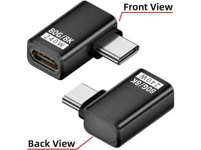 Alt view image 2 of 7 - Adapter USB5.0 80Gbps Male to Female Extension Adapter Left Right Angled with 240W 16K 8K 5K Compatible with USB4.0 Thunderbolt3/4/5