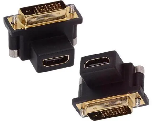 Main image of Adapter 2pcs/lot Up & Down Angled 90 Degree DVI Male to HDMI Female 4K Adapter Port Saver for Computer HDTV Graphics Card