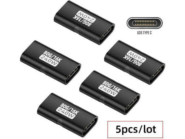 Alt view image 3 of 7 - 5pcs/lot USB5.0 80Gbps Female to Female Extension Adapter with 240W 16K 8K 5K Compatible with USB4.0 Thunderbolt3/4/5