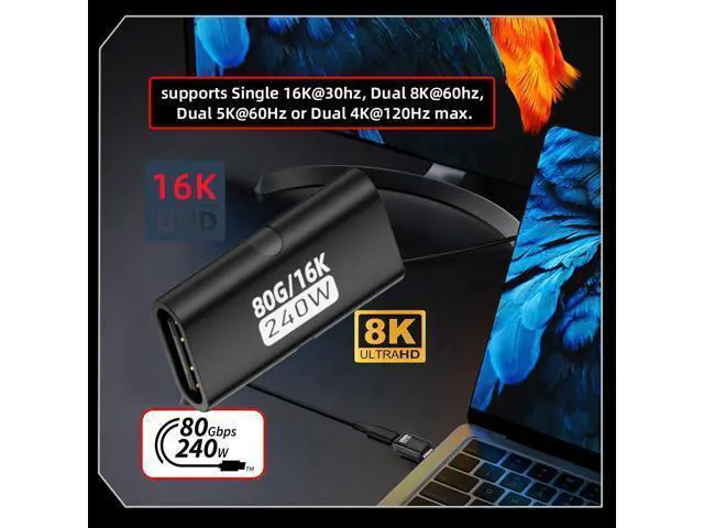 Alt view image 6 of 7 - 5pcs/lot USB5.0 80Gbps Female to Female Extension Adapter with 240W 16K 8K 5K Compatible with USB4.0 Thunderbolt3/4/5