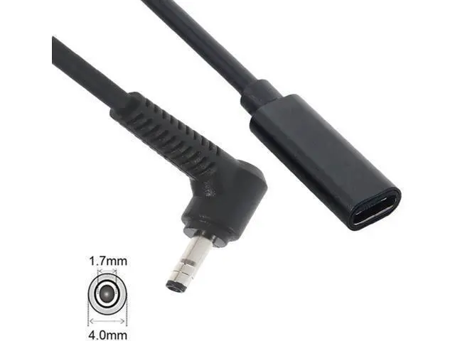 Alt view image 2 of 6 - 100W PD Power Charger Tip USB C to Slim Laptop Charging Cable Adapter Converter for D-ELL Laptop 18-20V (Dedicated for D-ELL (for 45W/65W/90W Power), 4.0mm Small Head)