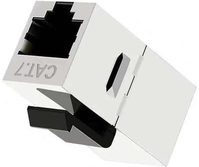 Main image of 10-Gigabit UTP CAT7 Keystone Coupler RJ45 Female to Female Shield 8P8C UTP STP Keystone Inline Coupler Black