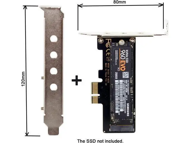 Alt view image 2 of 7 - Low Profile PCI-E 3.0 x1 Lane to M.2 M-Key SSD Nvme AHCI PCI Express Adapter Card