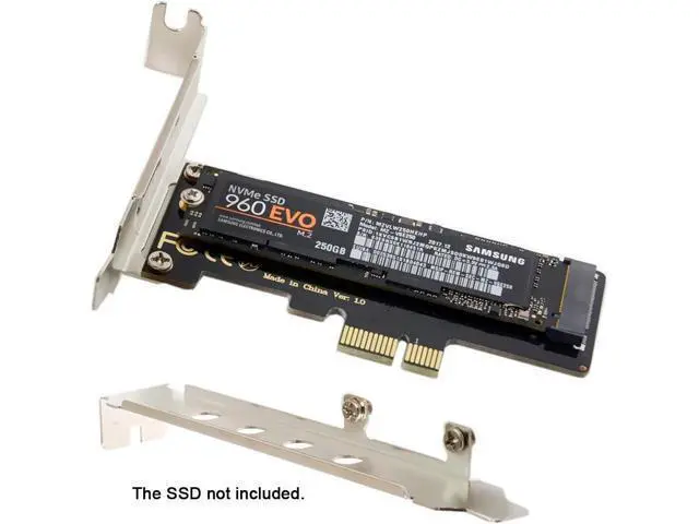 Alt view image 6 of 7 - Low Profile PCI-E 3.0 x1 Lane to M.2 M-Key SSD Nvme AHCI PCI Express Adapter Card