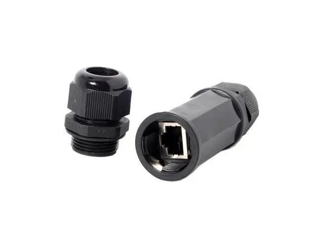 Alt view image 2 of 7 - Locking Waterproof CAT6 RJ45 Female to Female LAN Ethernet Network Extension Adapter Coupler