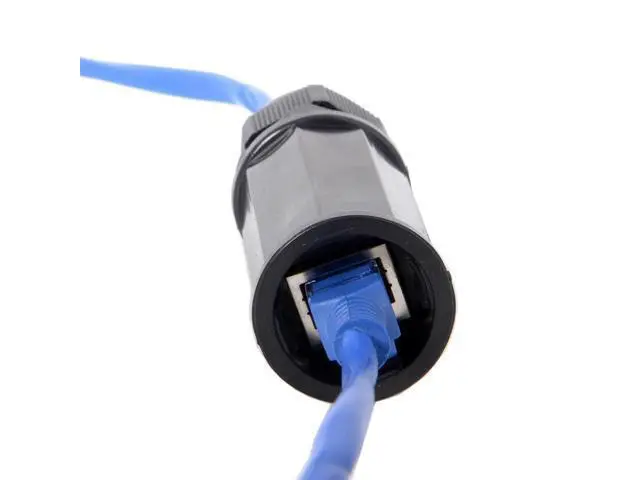 Alt view image 4 of 7 - Locking Waterproof CAT6 RJ45 Female to Female LAN Ethernet Network Extension Adapter Coupler
