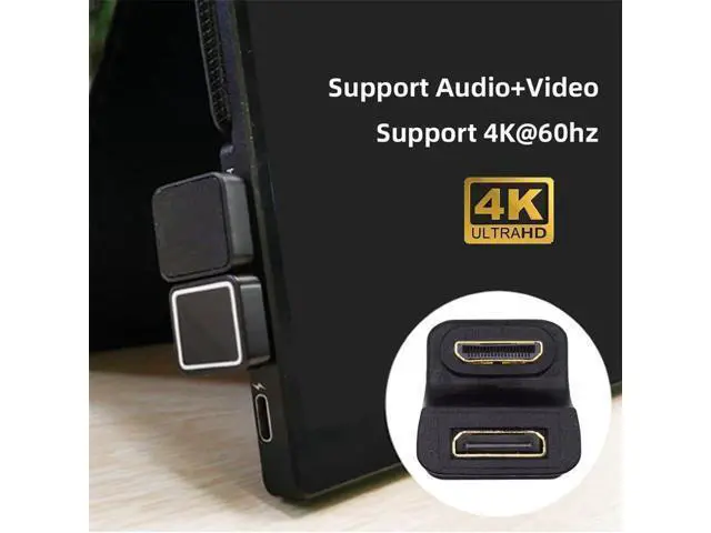 Alt view image 6 of 7 - 360 Degree Down Opposite U Shape Back Angled Mini HDMI 1.4 Male to Mini Female Extension Adapter Converter