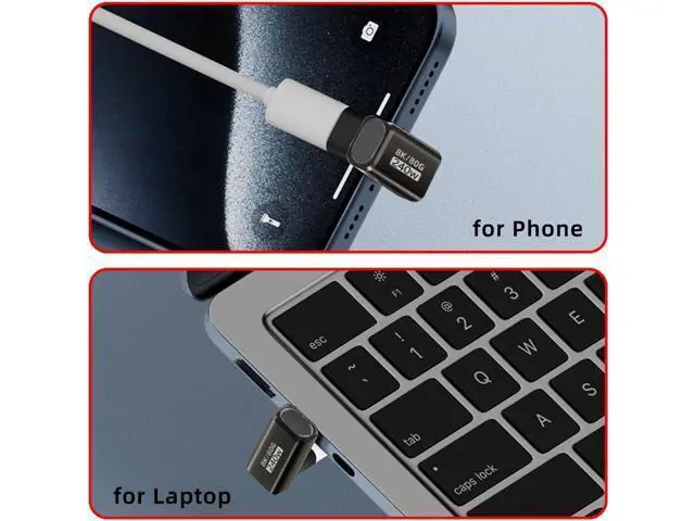 Alt view image 7 of 7 - Adapter USB5.0 80Gbps Male to Female Extension Adapter Opposite U Shape Back Angled with 240W 16K 8K 5K Compatible with USB4.0 Thunderbolt3/4/5