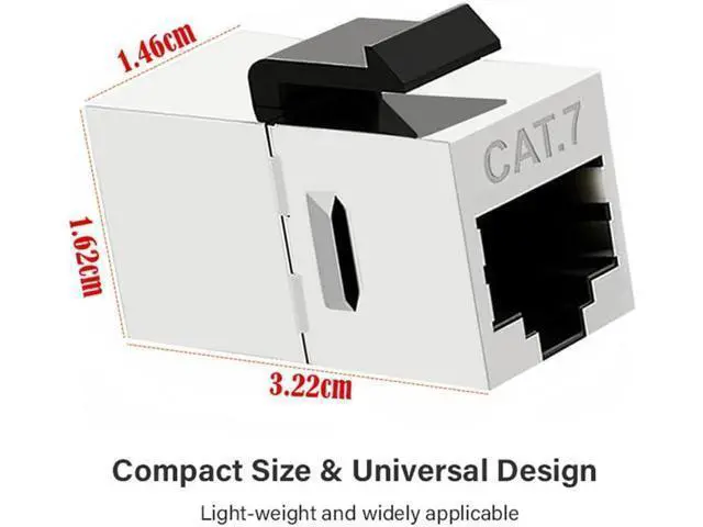 Alt view image 4 of 7 - 10-Gigabit UTP CAT7 Keystone Coupler RJ45 Female to Female Shield 8P8C UTP STP Keystone Inline Coupler Black